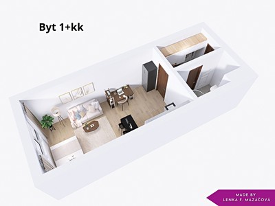 Pronájem bytu 1+kk 33 m²