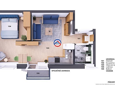 Pronájem bytu 2+kk 44 m²