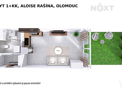 Pronájem bytu 1+kk 28 m² (Jednopodlažní)